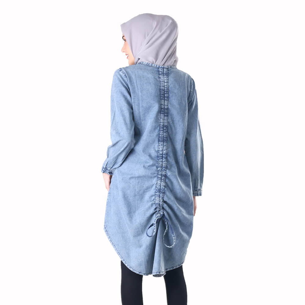 GAMIS MUSLIMAH KASUAL WANITA BIRU JEANS INFICLO SHJ 956 - Image 10