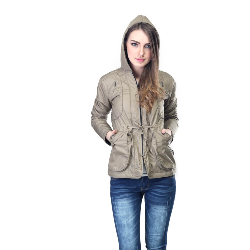 JAKET HOODIES KASUAL WANITA KREM MICRO INFICLO SFC 747