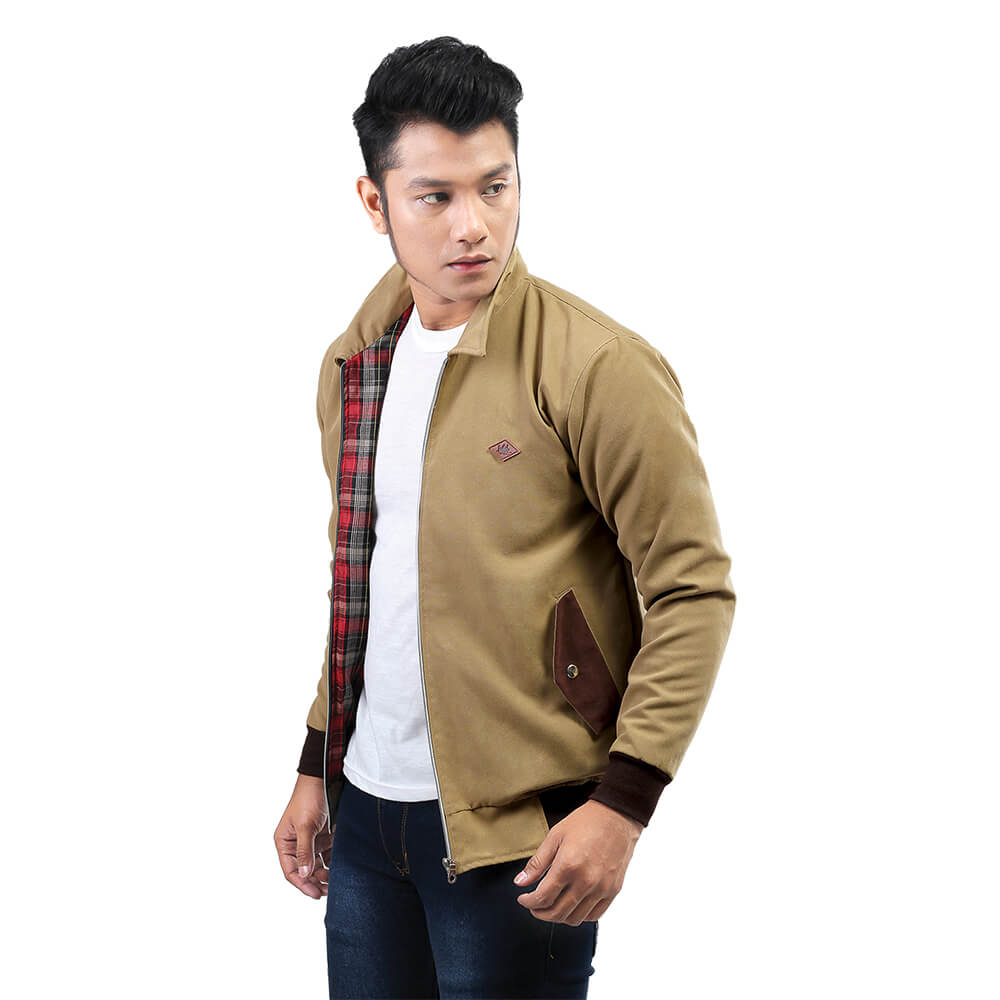 JAKET OUTDOOR KASUAL PRIA COKLAT BABY CANVAS INFICLO SMD 722