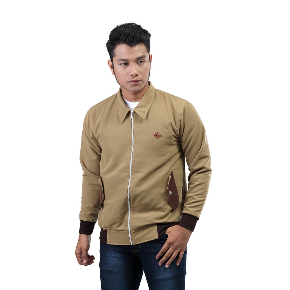 JAKET OUTDOOR KASUAL PRIA COKLAT BABY CANVAS INFICLO SMD 722 - Image 2
