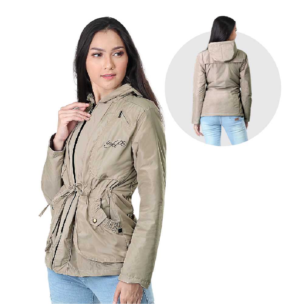 JAKET HOODIES KASUAL WANITA KREM MICRO INFICLO SFC 747 - Image 7