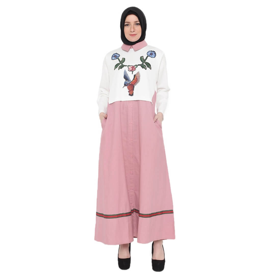 GAMIS WANITA PINK COTTON JAVA SEVEN OKI 018