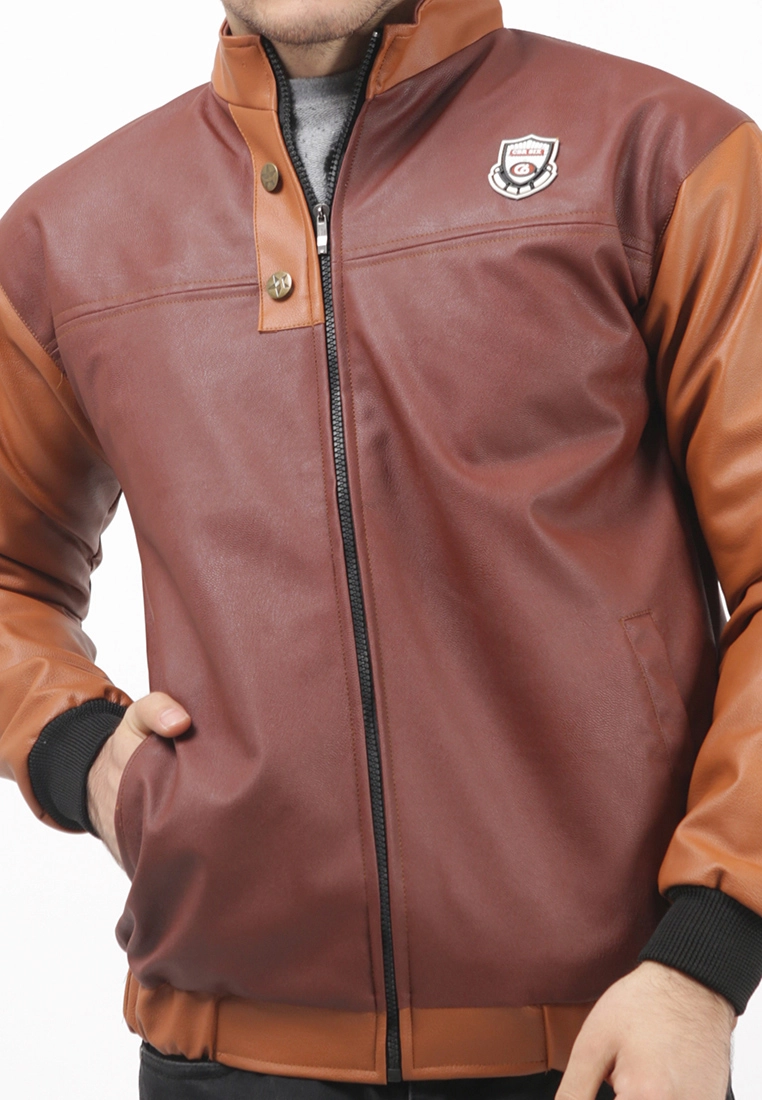 JAKET KULIT OUTDOOR PRIA KASUAL COKLAT FERRARI CBR6 MPC 305 - Image 9