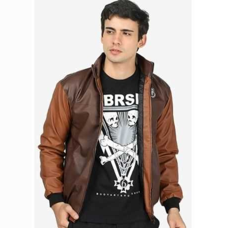 JAKET KULIT OUTDOOR PRIA KASUAL COKLAT FERRARI CBR6 MPC 305 - Image 4