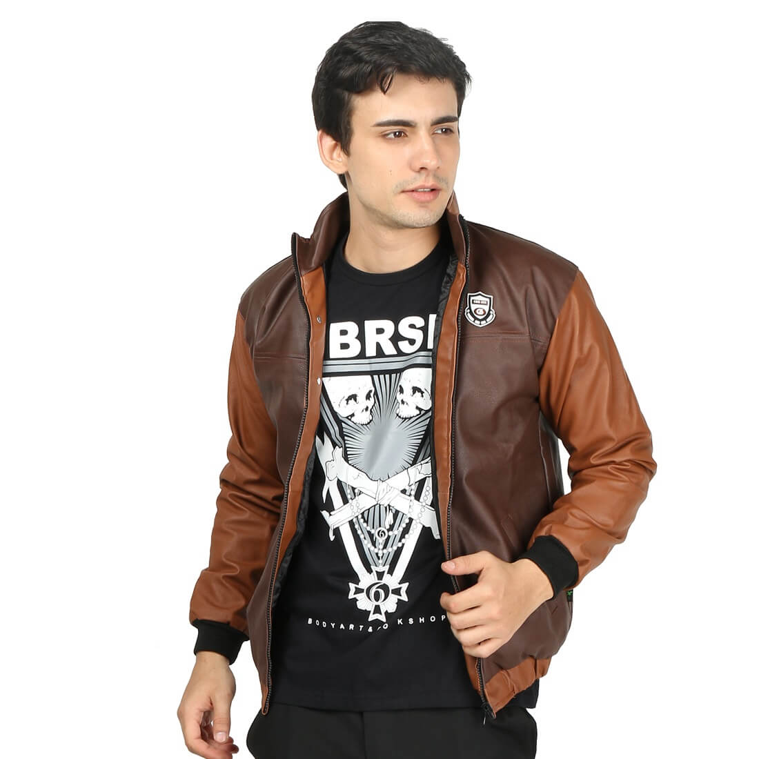 JAKET KULIT OUTDOOR PRIA KASUAL COKLAT FERRARI CBR6 MPC 305