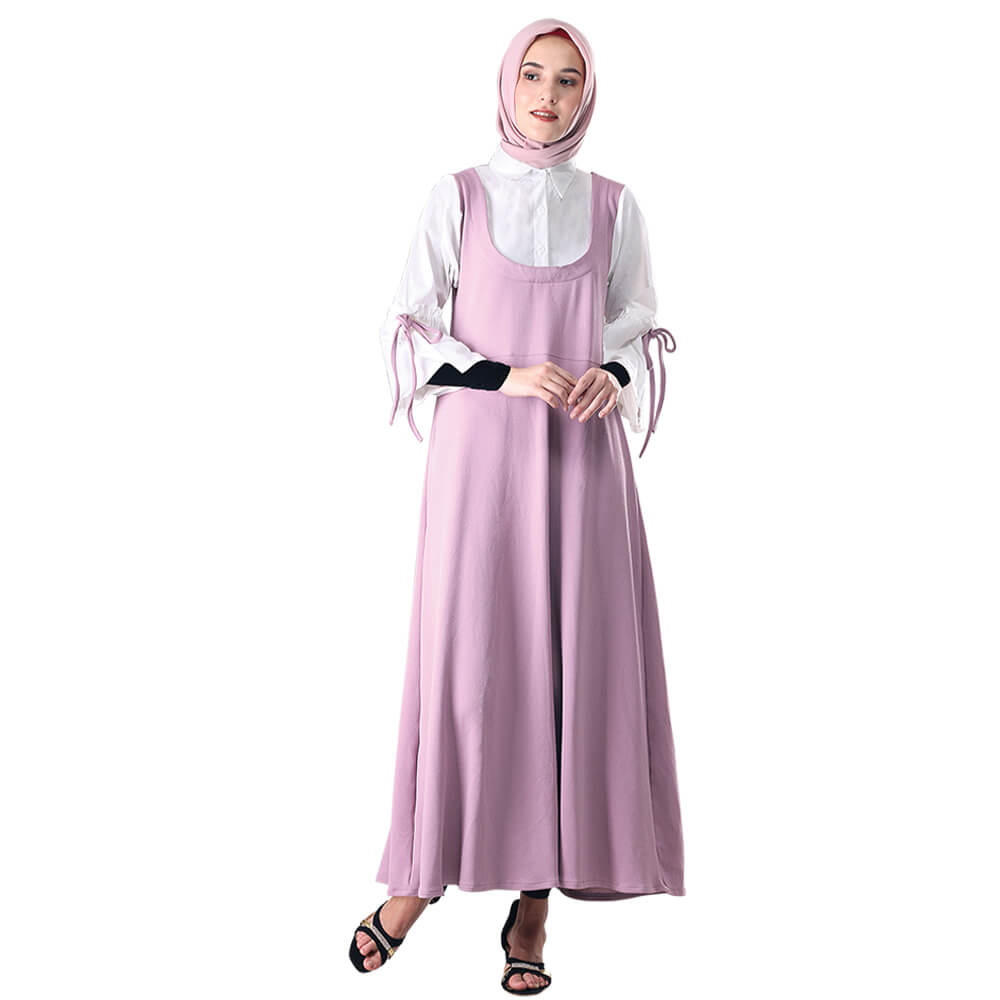 PAKAIAN GAMIS WANITA MUSLIM UNGU COTTON INFICLO SRT 172