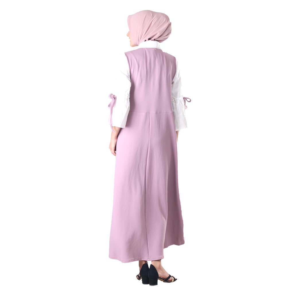 PAKAIAN GAMIS WANITA MUSLIM UNGU COTTON INFICLO SRT 172 - Image 3