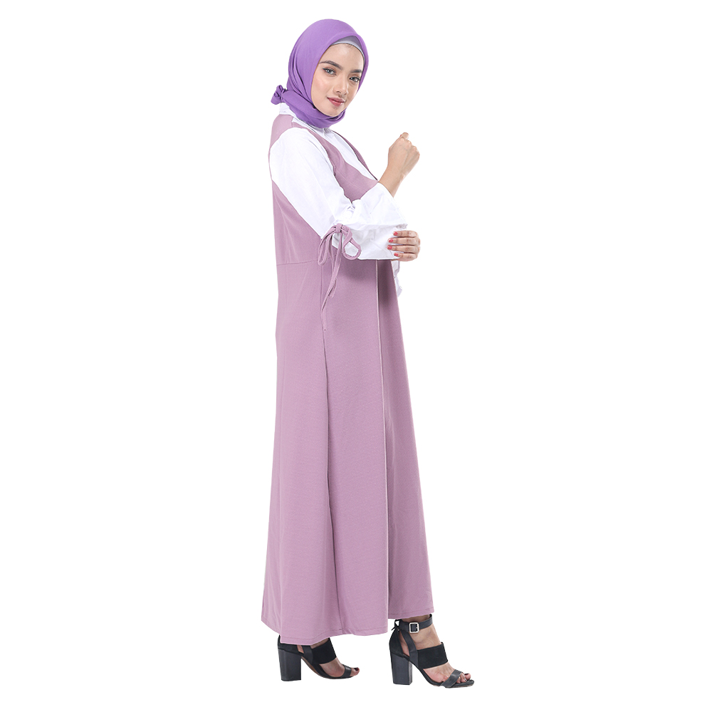PAKAIAN GAMIS WANITA MUSLIM UNGU COTTON INFICLO SRT 172 - Image 5