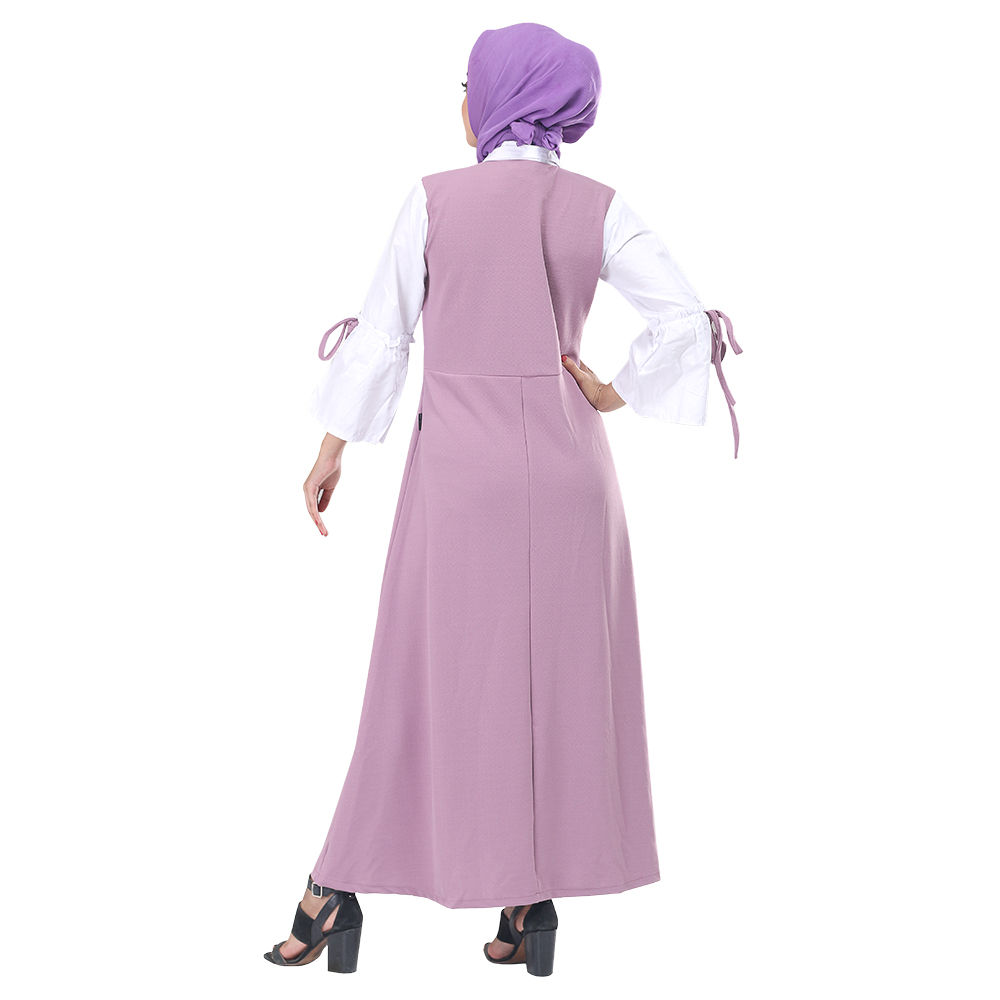 PAKAIAN GAMIS WANITA MUSLIM UNGU COTTON INFICLO SRT 172 - Image 6