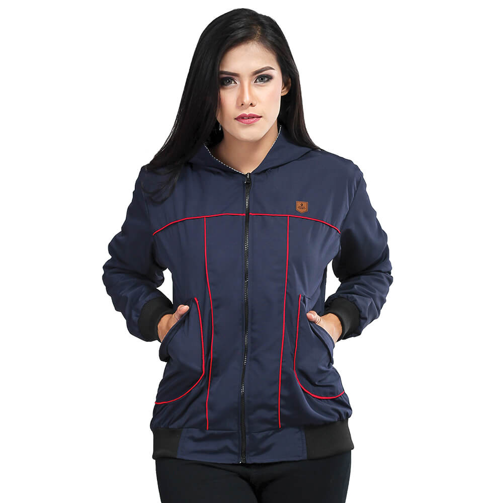 JAKET OUTDOOR KASUAL WANITA PREMIUM NAVY TASLAN INFICLO SDK 258