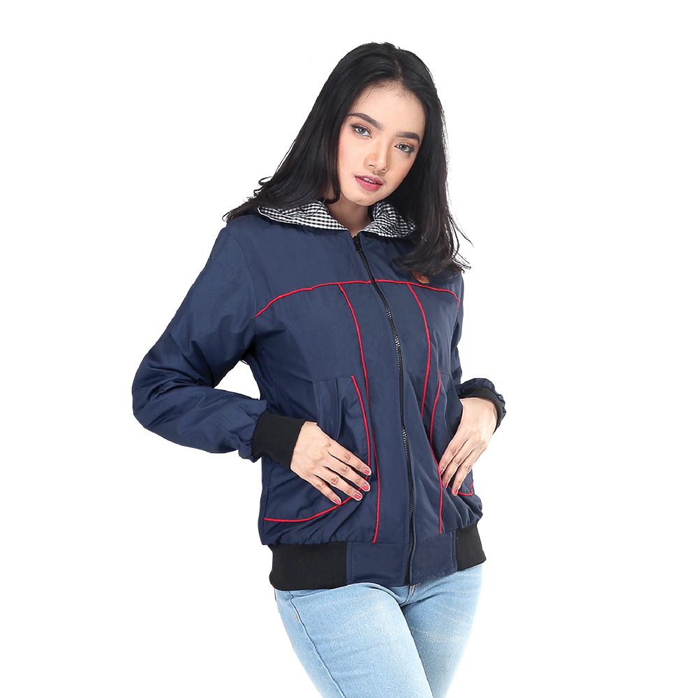 JAKET OUTDOOR KASUAL WANITA PREMIUM NAVY TASLAN INFICLO SDK 258 - Image 5