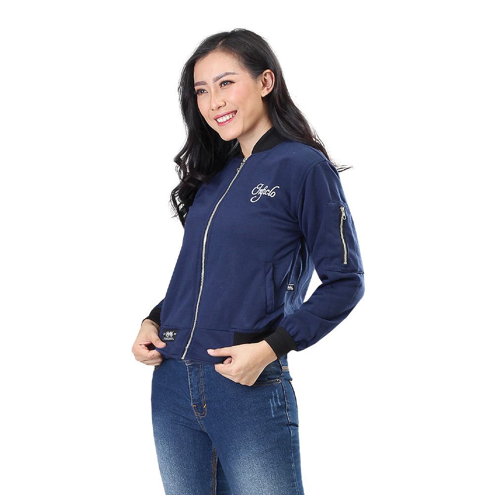 JAKET OUTDOOR KASUAL WANITA PREMIUM NAVY FLEECE INFICLO STA 793 - Image 4