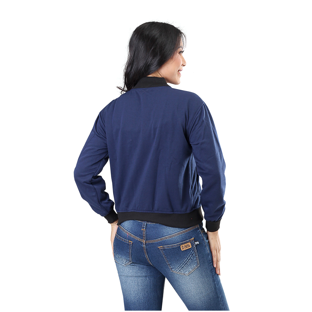 JAKET OUTDOOR KASUAL WANITA PREMIUM NAVY FLEECE INFICLO STA 793 - Image 6