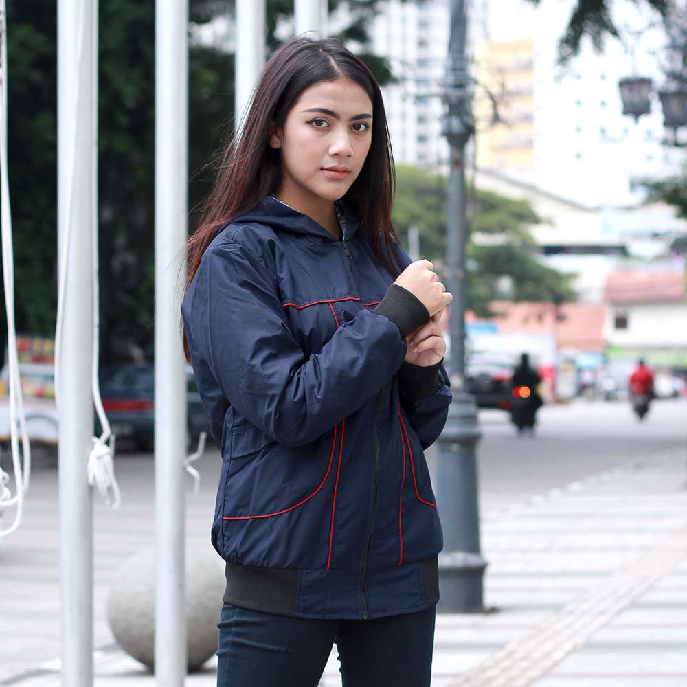 JAKET OUTDOOR KASUAL WANITA PREMIUM NAVY TASLAN INFICLO SDK 258 - Image 8