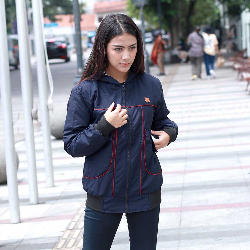 JAKET OUTDOOR KASUAL WANITA PREMIUM NAVY TASLAN INFICLO SDK 258 - Image 9