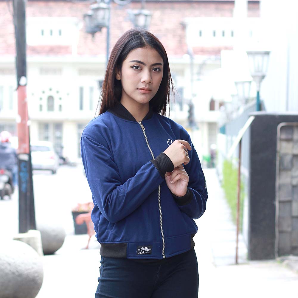 JAKET OUTDOOR KASUAL WANITA PREMIUM NAVY FLEECE INFICLO STA 793 - Image 8