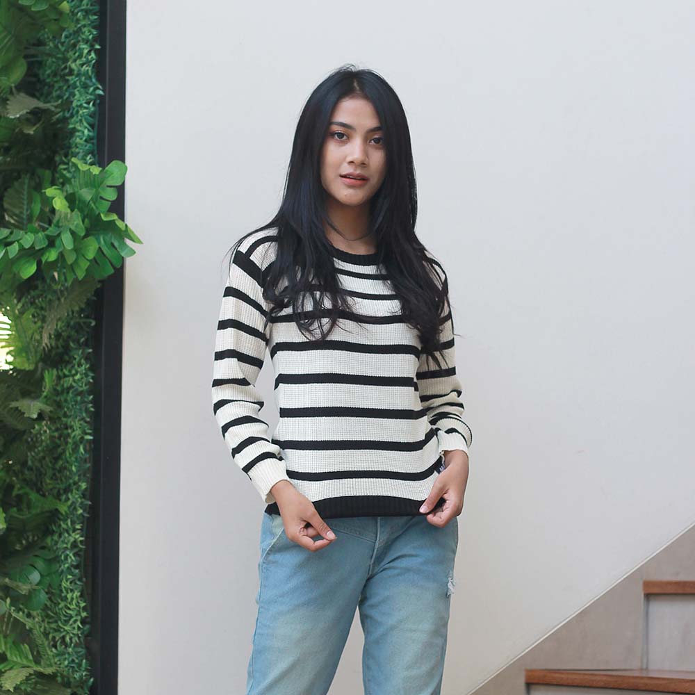 SWEATER KASUAL WANITA PREMIUM PUTIH RAJUT INFICLO STA 817 - Image 5