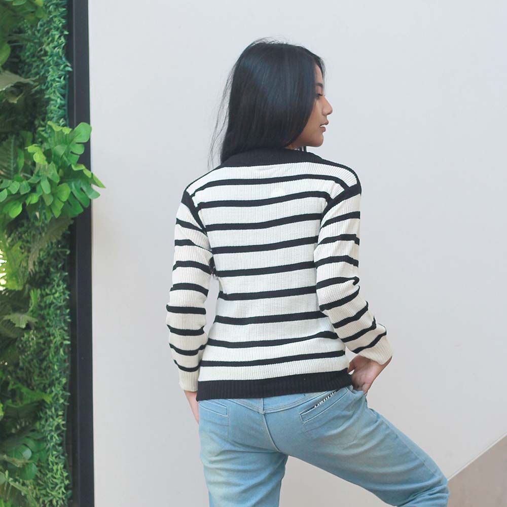 SWEATER KASUAL WANITA PREMIUM PUTIH RAJUT INFICLO STA 817 - Image 6