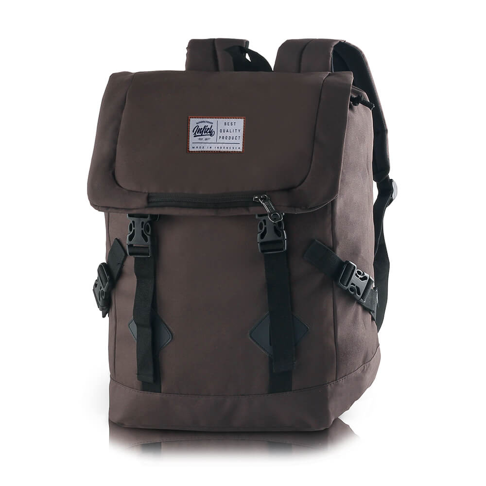 TAS RANSEL BACKPACK KASUAL PRIA PREMIUM COKLAT CORDURA INFICLO SLI 479