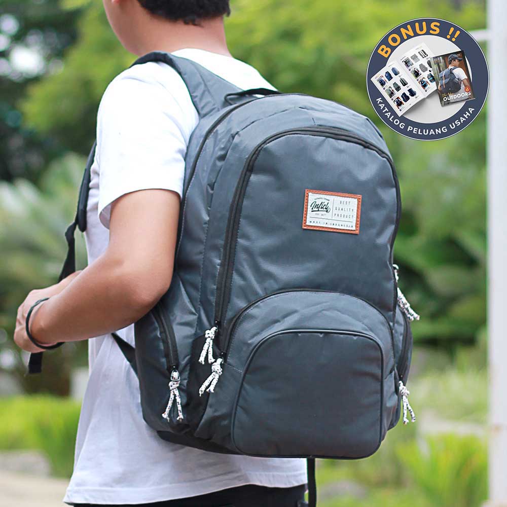 TAS RANSEL BACKPACK PRIA ORIGINAL HITAM DOLBY CANVAS INFICLO SLI 543 - Image 6